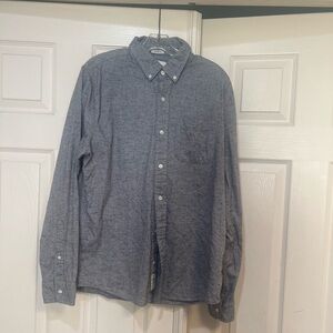 Abercrombie & Fitch Muscle‎ Men’s Sz L Gray 100% Cotton Button Long Sleeve Shirt